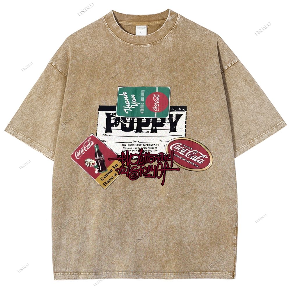 Unisex Graffiti Printed Washed Tee