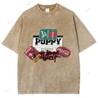 Unisex Graffiti Printed Washed Tee