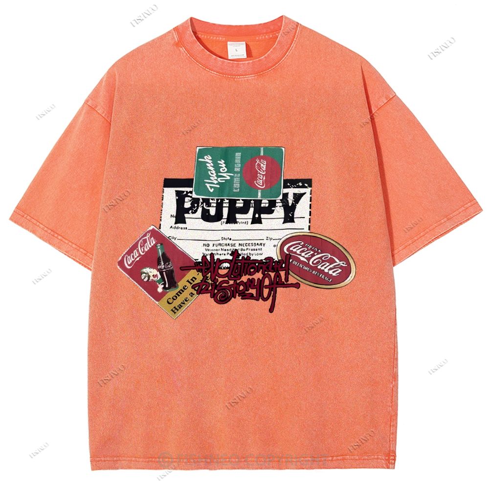 Unisex Graffiti Printed Washed Tee