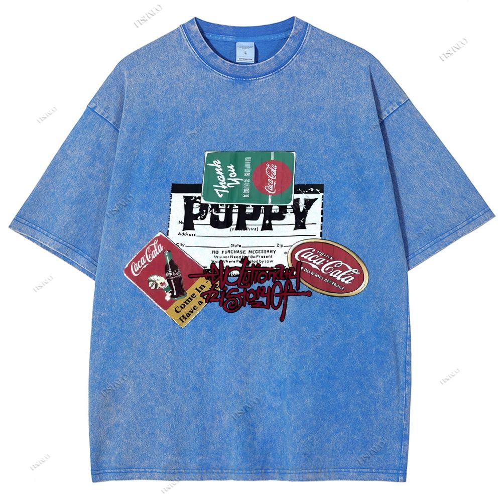 Unisex Graffiti Printed Washed Tee