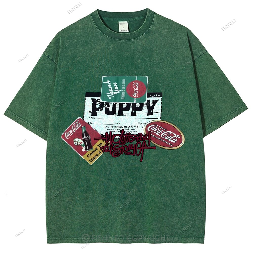 Unisex Graffiti Printed Washed Tee