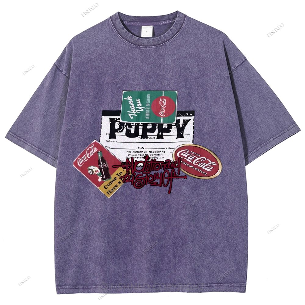 Unisex Graffiti Printed Washed Tee