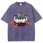Unisex Graffiti Printed Washed Tee