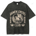 Unisex Japanese Graffiti Printed Washed Tee