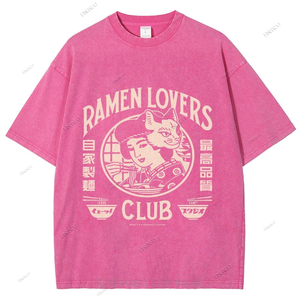 Unisex Japanese Graffiti Printed Washed Tee