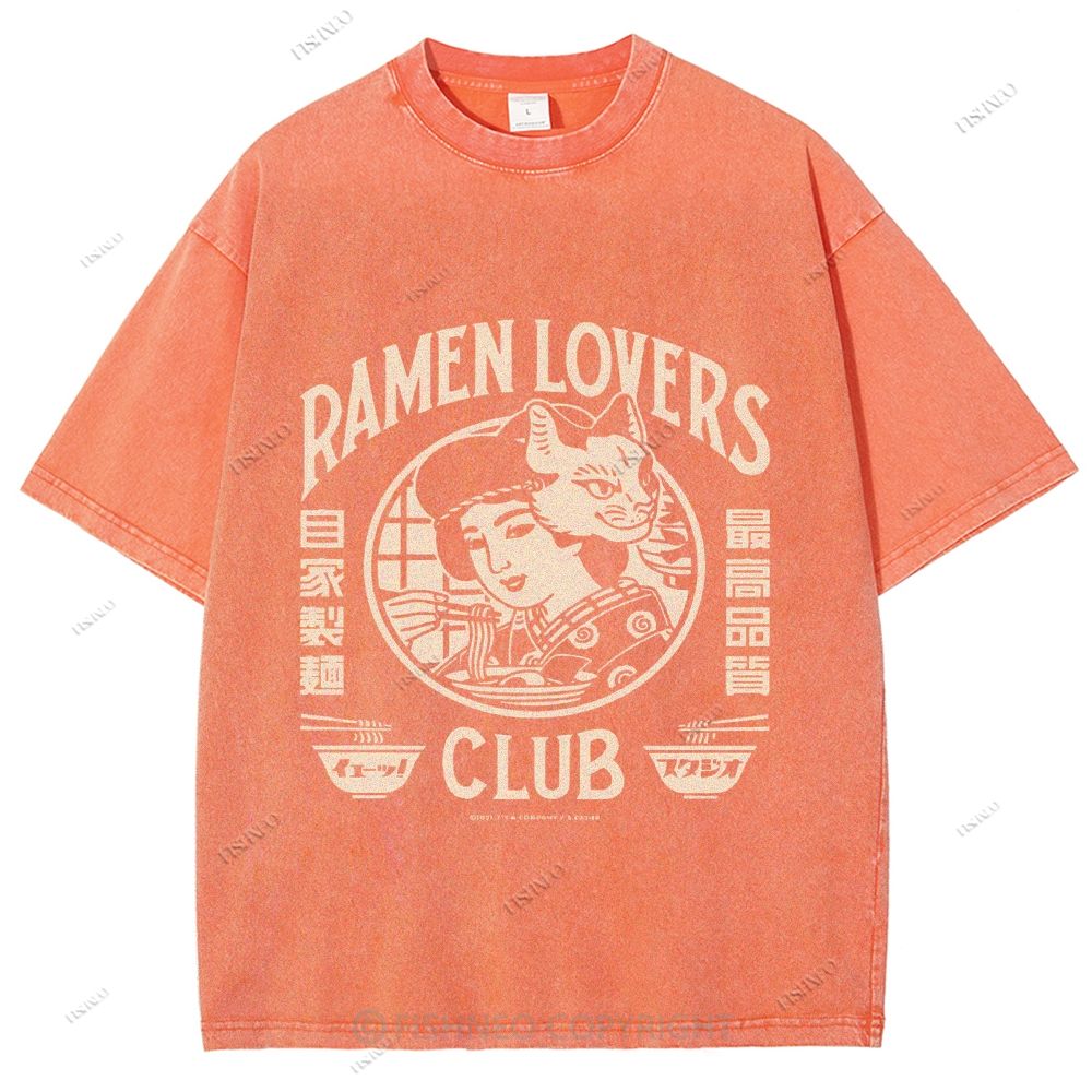 Unisex Japanese Graffiti Printed Washed Tee