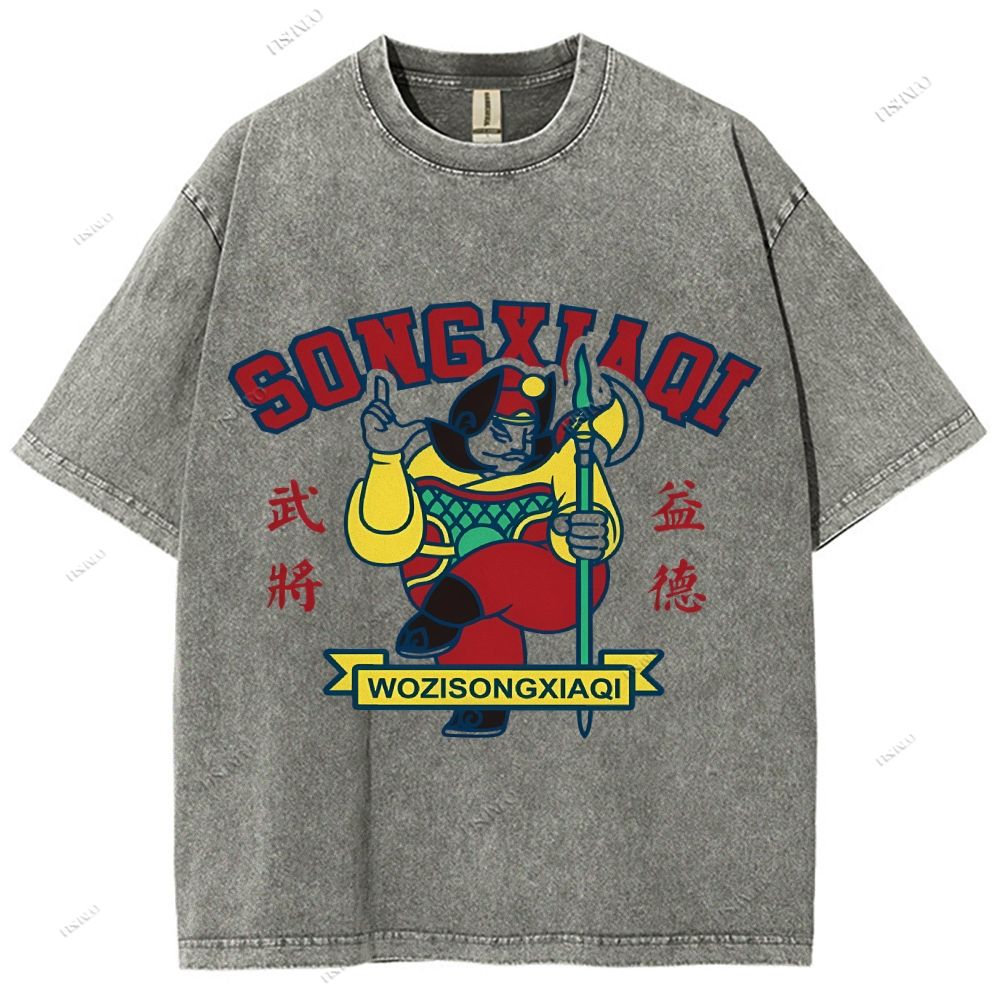 Unisex Graffiti Printed Washed Tee