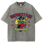 Unisex Graffiti Printed Washed Tee