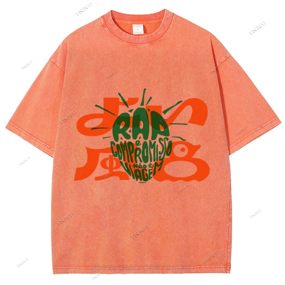 Unisex Japanese Graffiti Printed Washed Tee