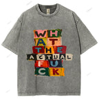 Unisex Letter Graffiti Printed Washed Tee