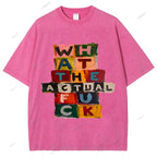 Unisex Letter Graffiti Printed Washed Tee