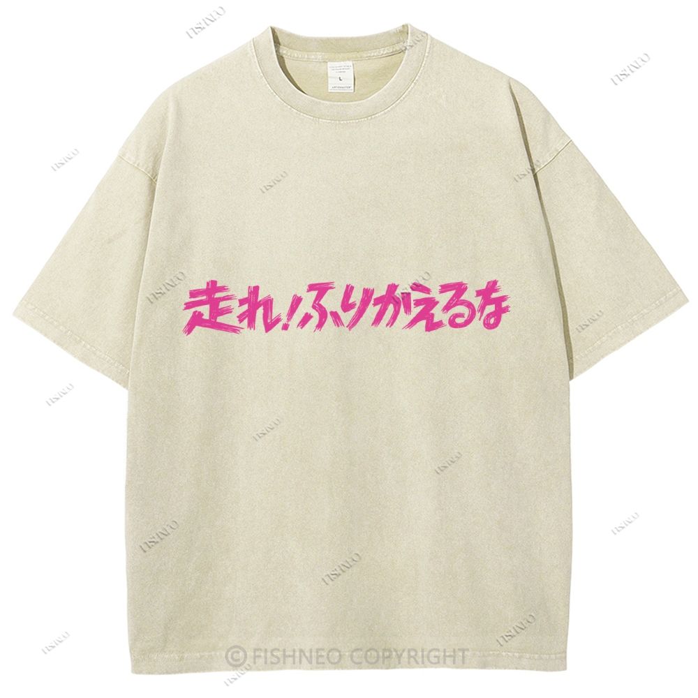 Unisex Japanese Cat Printed Design Back Washed Tee