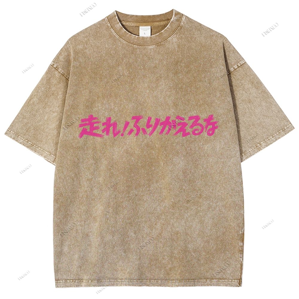 Unisex Japanese Cat Printed Design Back Washed Tee