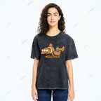 Unisex Cartoon Fish Sushi Printed Washed Tee