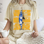 Unisex Japanese Fish Printed Washed Tee