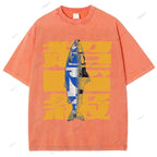 Unisex Japanese Fish Printed Washed Tee