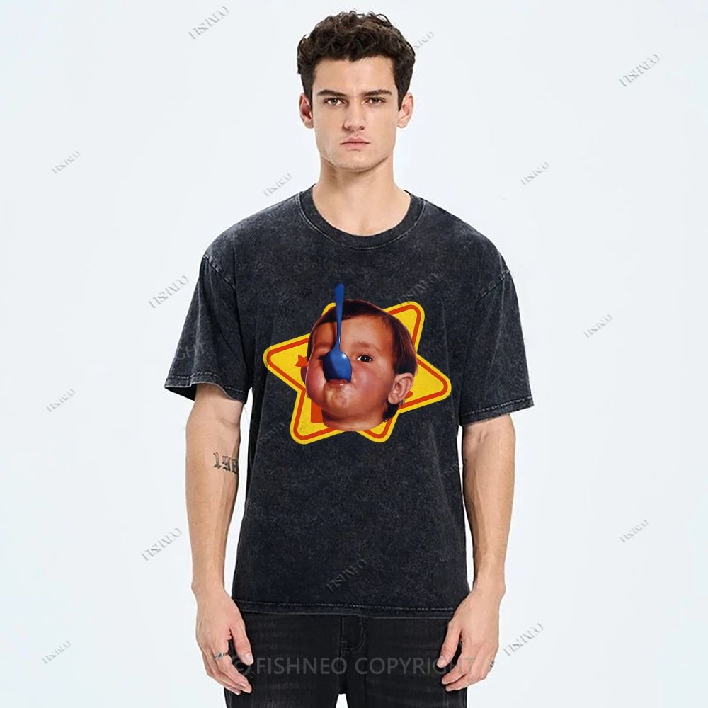 Unisex Child Printed Washed Tee