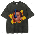 Unisex Child Printed Washed Tee