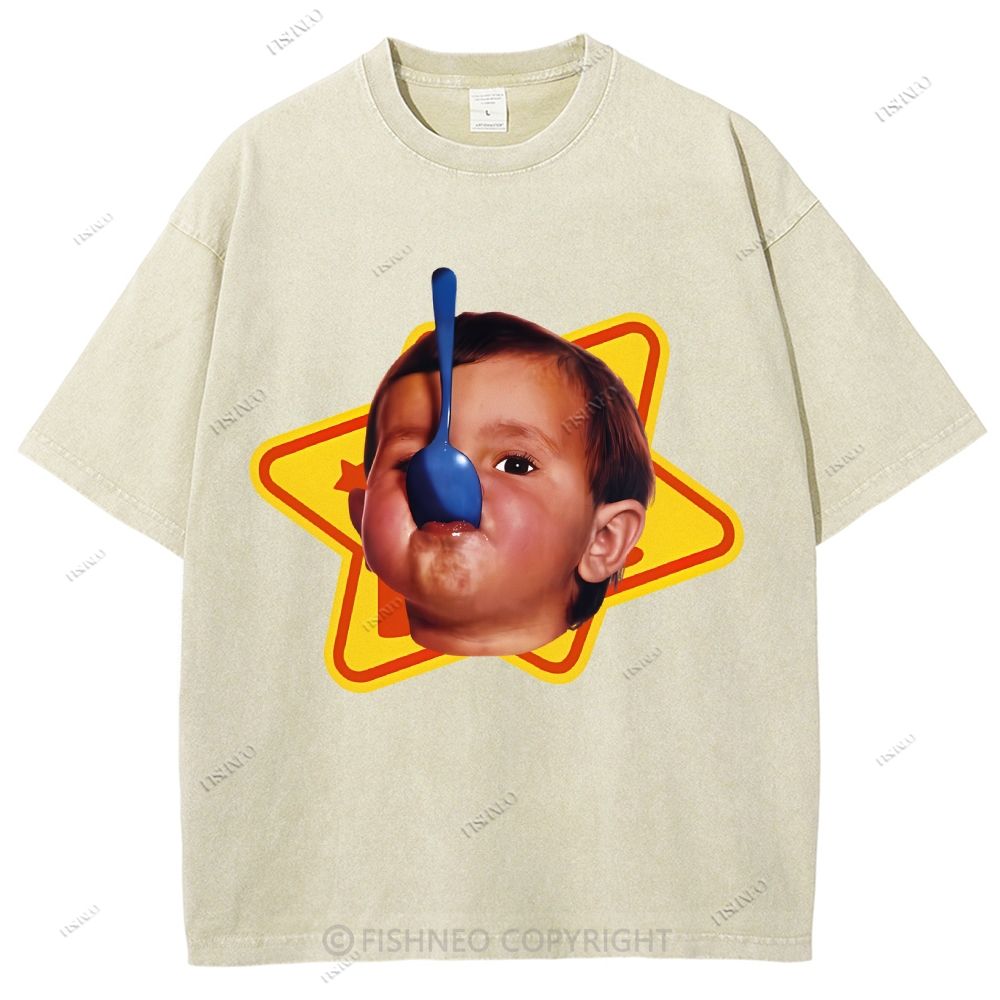 Unisex Child Printed Washed Tee
