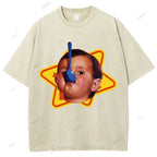 Unisex Child Printed Washed Tee