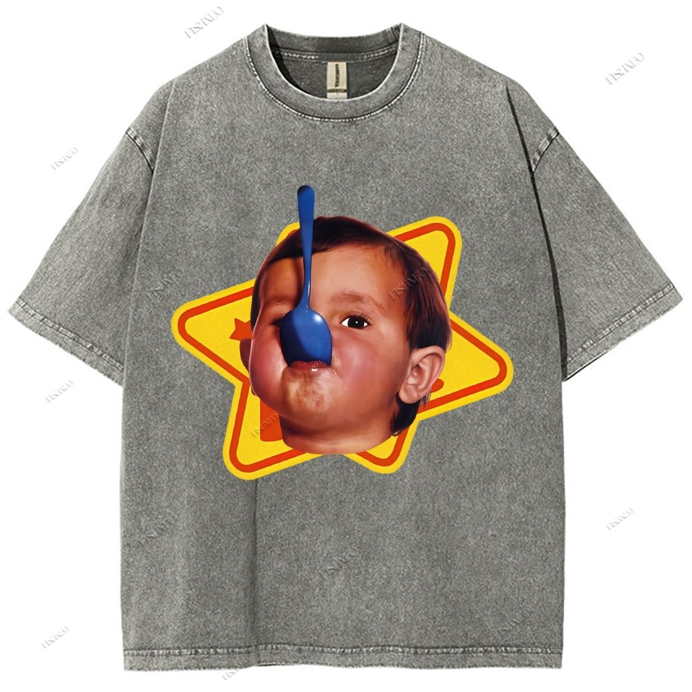 Unisex Child Printed Washed Tee