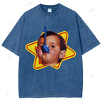 Unisex Child Printed Washed Tee