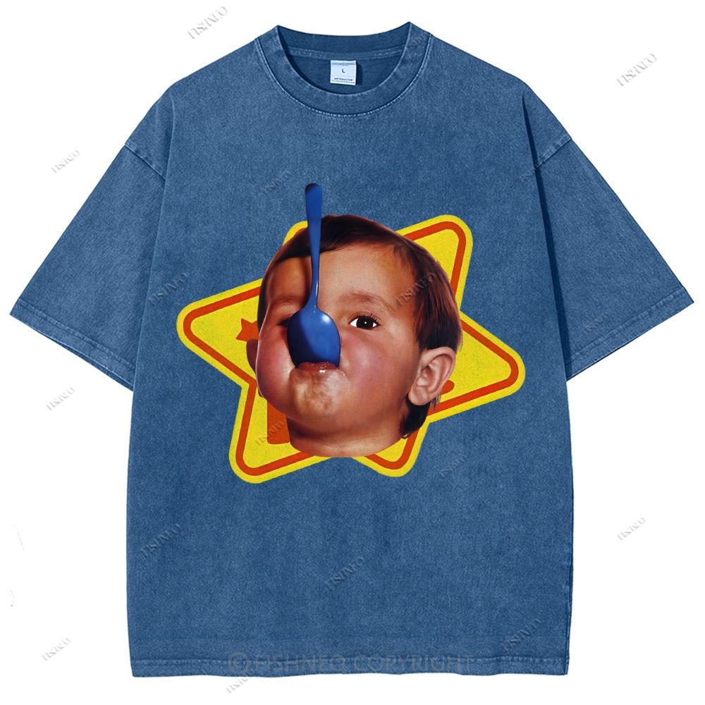 Unisex Child Printed Washed Tee