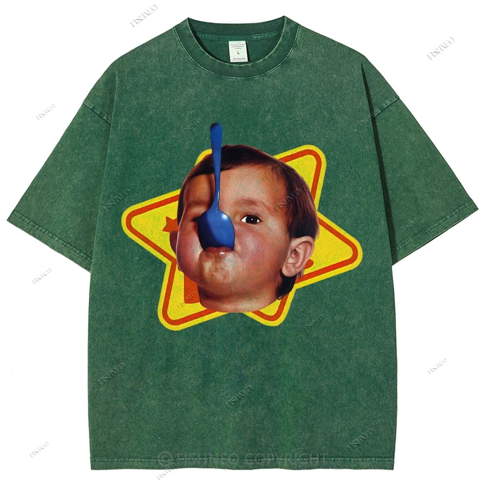 Unisex Child Printed Washed Tee