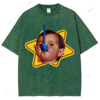Unisex Child Printed Washed Tee
