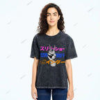 Unisex Japanese Graffiti Printed Washed Tee
