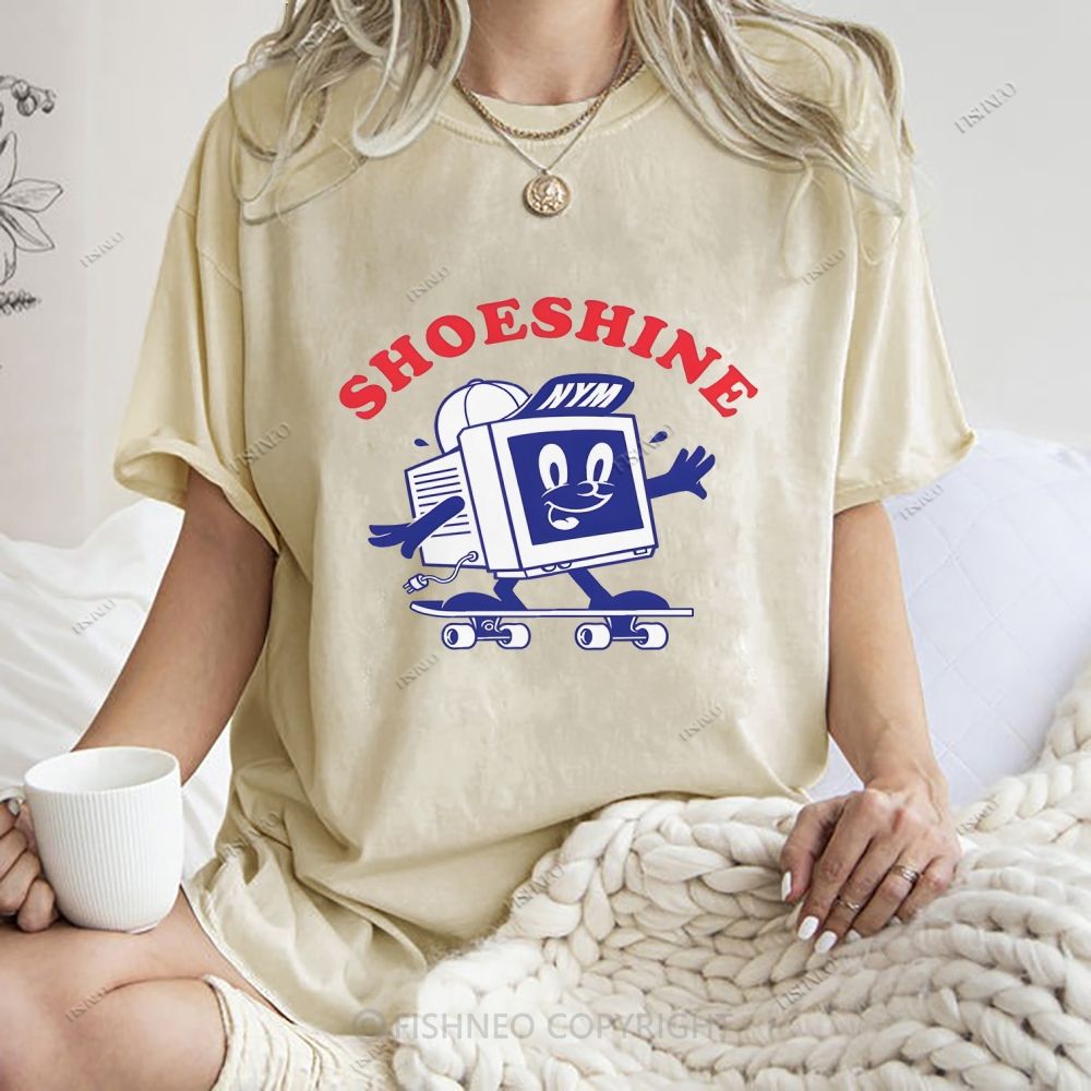Unisex Graffiti Printed Washed Tee