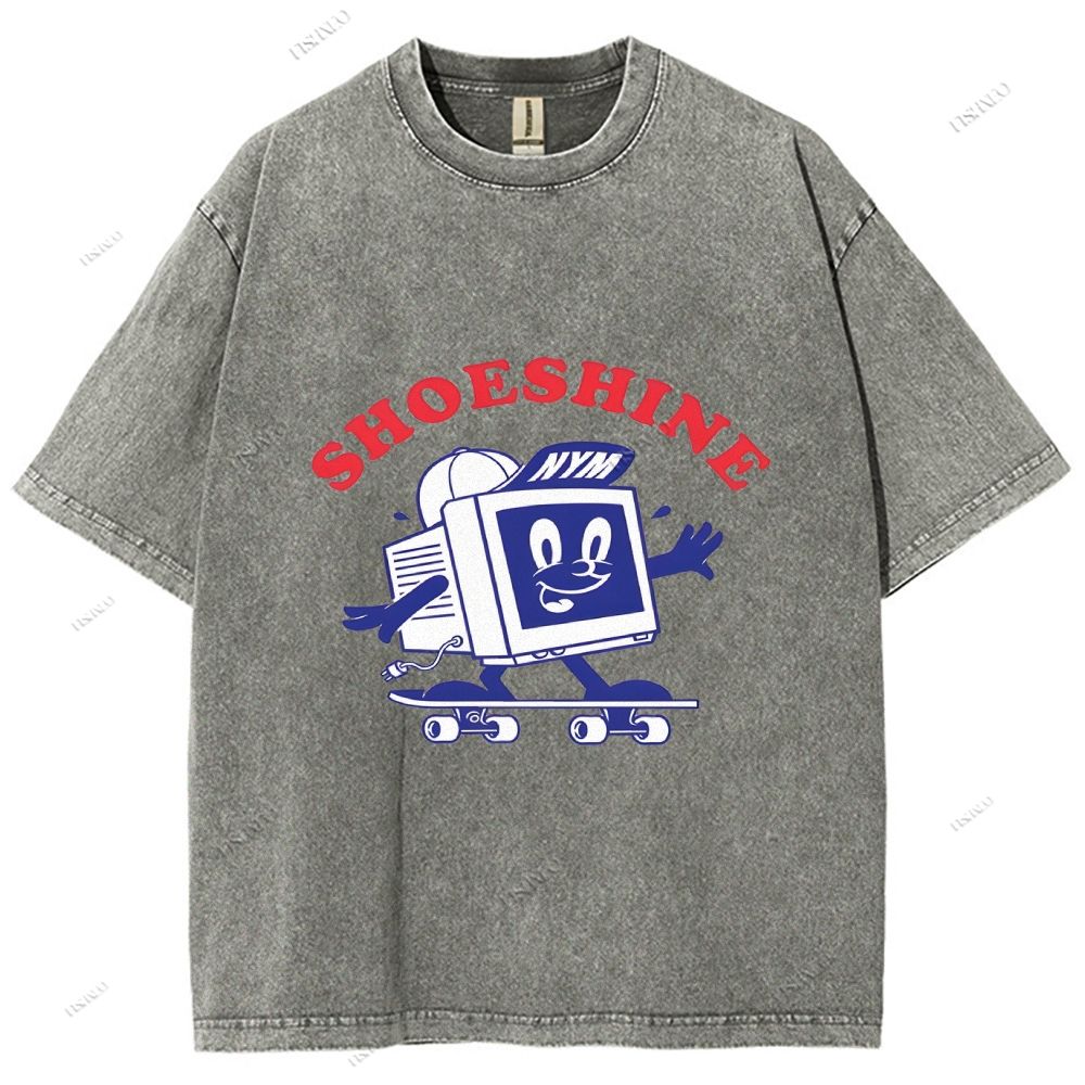 Unisex Graffiti Printed Washed Tee