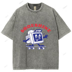 Unisex Graffiti Printed Washed Tee