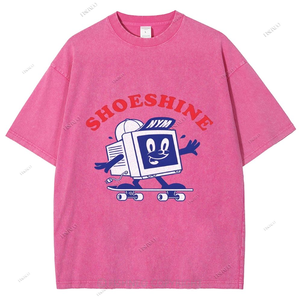 Unisex Graffiti Printed Washed Tee