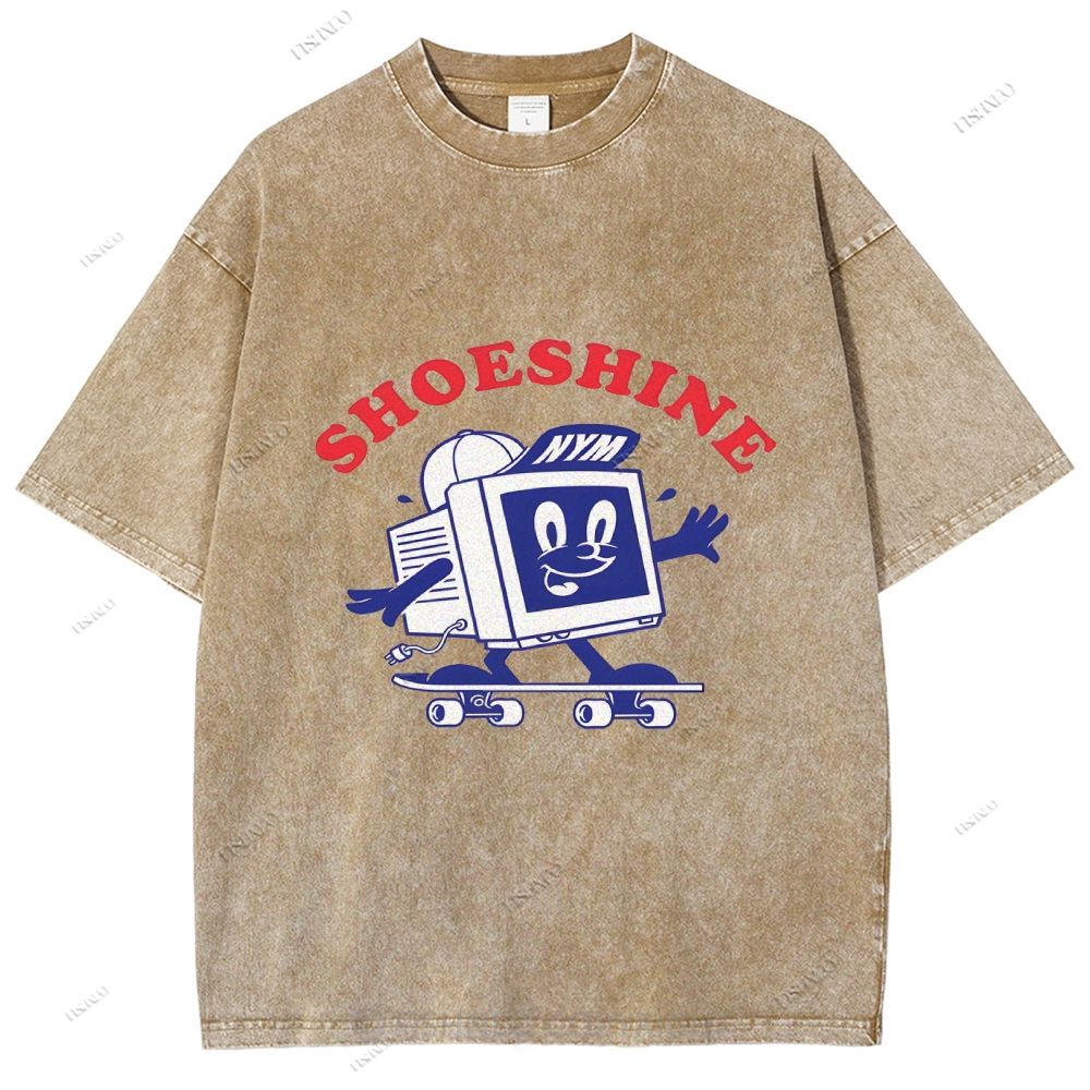 Unisex Graffiti Printed Washed Tee
