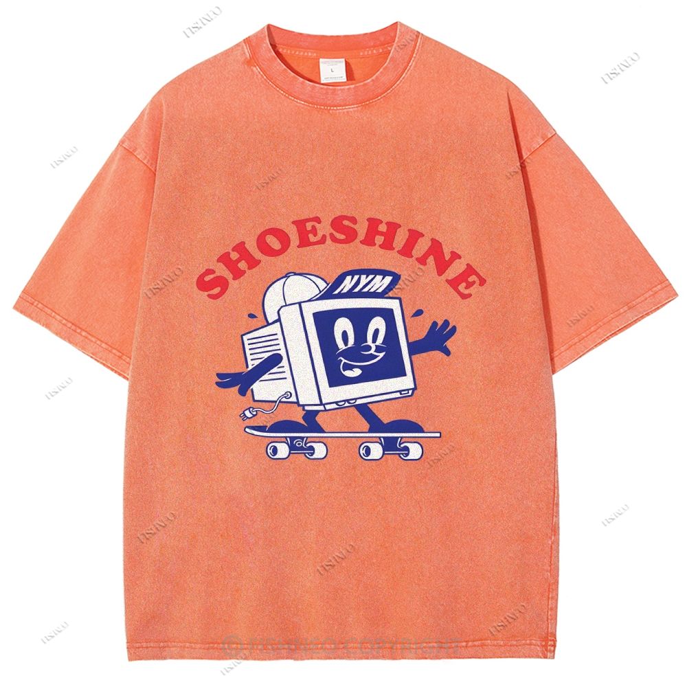 Unisex Graffiti Printed Washed Tee