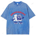 Unisex Graffiti Printed Washed Tee