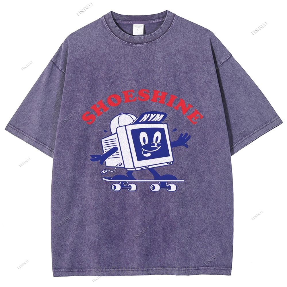 Unisex Graffiti Printed Washed Tee