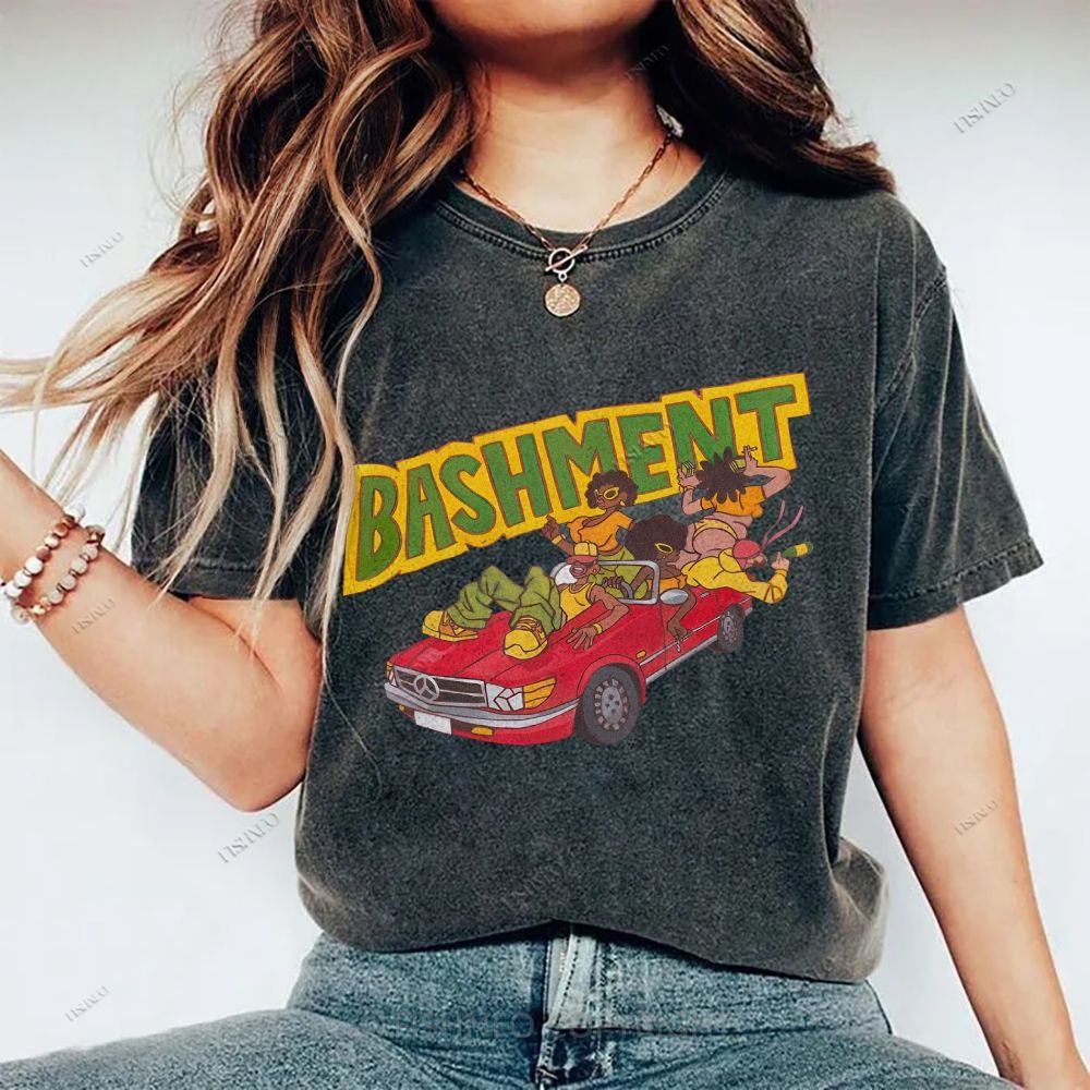 Unisex Graffiti Printed Washed Tee