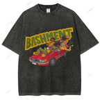 Unisex Graffiti Printed Washed Tee