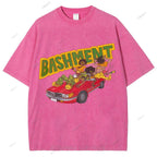 Unisex Graffiti Printed Washed Tee