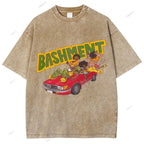 Unisex Graffiti Printed Washed Tee