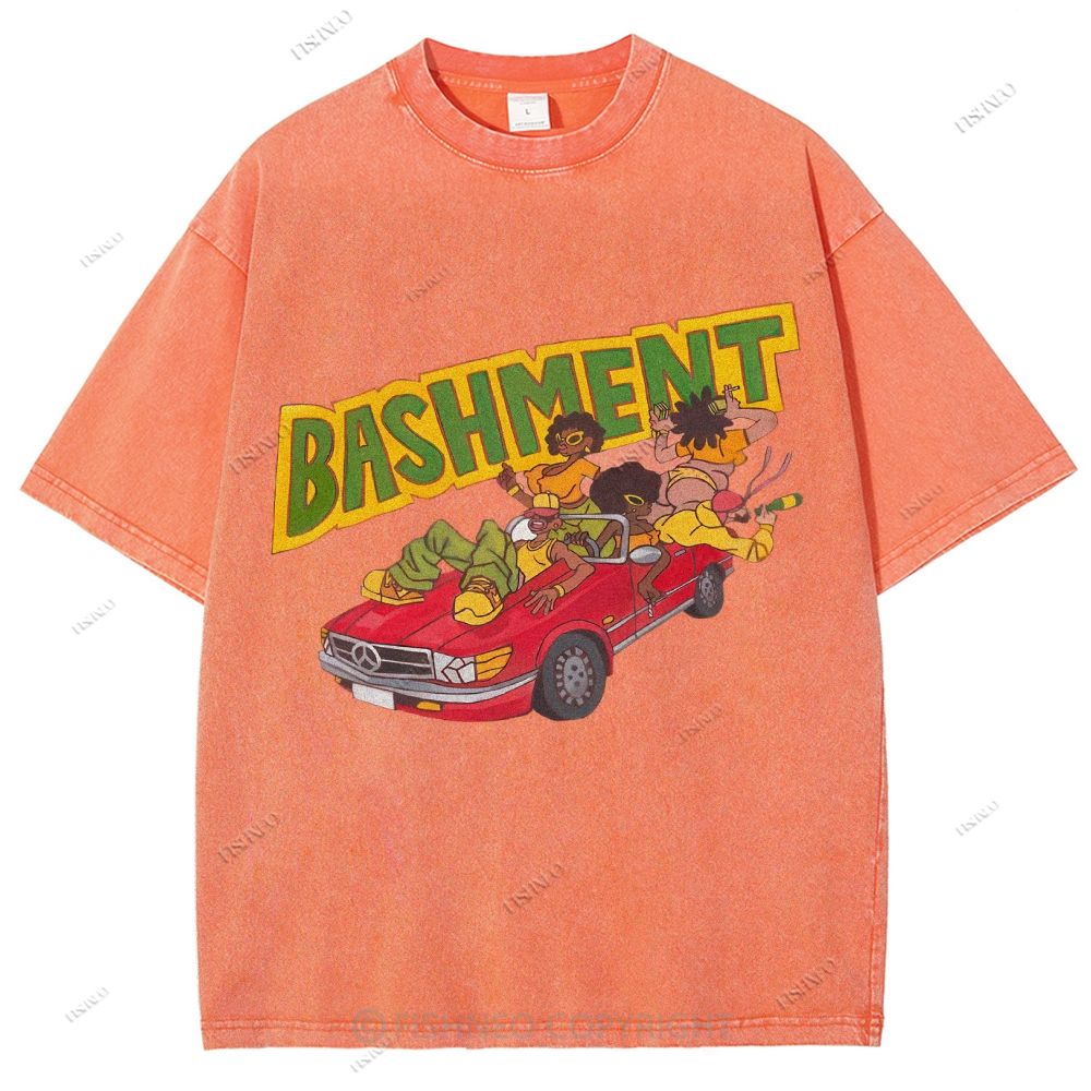 Unisex Graffiti Printed Washed Tee