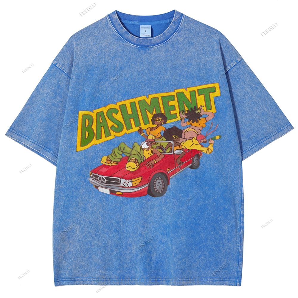 Unisex Graffiti Printed Washed Tee