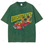 Unisex Graffiti Printed Washed Tee