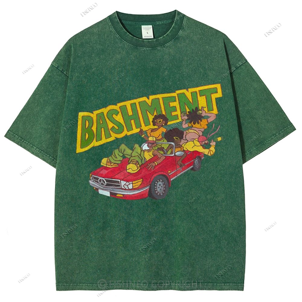 Unisex Graffiti Printed Washed Tee