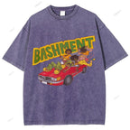 Unisex Graffiti Printed Washed Tee