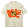 Unisex Japanese Eye Printed Washed Tee
