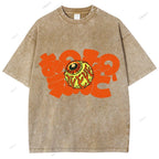Unisex Japanese Eye Printed Washed Tee
