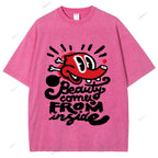 Unisex Graffiti Printed Washed Tee